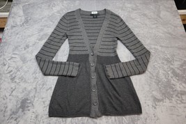 Calvin Klein Jeans Cardigan Women Small Casual Gray Lightweight Striped Ombre - £31.52 GBP