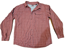 Wrangler  Fishing  Shirt Mens XL Red Plaid Long Sleeve Vented Roll tab s... - £15.81 GBP