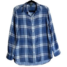 LRL Lauren Jeans Co. Blue White Plaid Cotton Button Down Casual Shirt Si... - £24.95 GBP