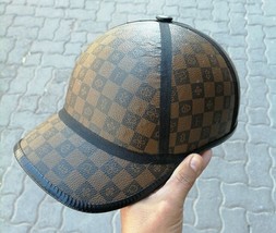 Motorcycle Helmet Custom Helmet Half Hat Baseball Leather Cap Fiberglass... - £186.74 GBP