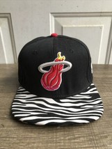 MIAMI HEAT Mitchell &amp; Ness NBA Hardwood Classics Snapback Hat Cap Zebra ... - £34.43 GBP