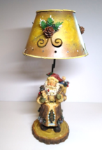 Santa Claus Holding Snowman Lamp Roman Inc 11&quot; Christmas Decoration Tea Lights - £24.33 GBP