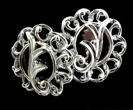Fancy Free Flower Clip On Earrings Vintage Silvertone Round Sarah Coventry - £14.85 GBP