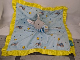 Goodnight Moon Rabbit Lovey Blue Yellow Security Blanket Stuffed Animal Toy #2 - £8.72 GBP