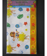 Hula Girl Tropical Hawaiian Lightweight Plastic Table Cover 54&quot; x 108&quot; B... - £7.08 GBP