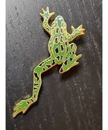 Vintage 1986 WM Spear Frog Pin Green Gold Black Enamel Cloisonne Brooch ... - €21,15 EUR