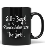 PixiDoodle Silly Boys Snowmobiles Are For Girls - Cute Snowflake Coffee Mug (11  - £20.66 GBP - £22.19 GBP