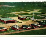  Cheyenne Transcontinental Airport Wyoming Aerial Vintage  Linen Postcar... - £5.45 GBP