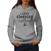 Wellcoda I Like Sleeping Womens Hoodie, Funny Feeling Casual Hooded Sweatshirt - £29.12 GBP