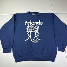 Vintage Friends Stick World Navy Blue Sweater Adult Size Large L - €13,77 EUR