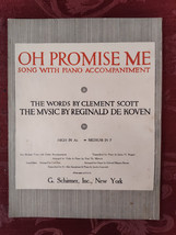 RARE Sheet Music Oh Promise Me Clement Scott Reginald De Koven 1889 - £12.79 GBP