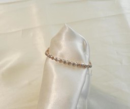 Department Store Diamond Accent18kRose Gold/Silver Plate Heart Bracelet F562 - £35.98 GBP