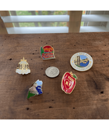 5 Vintage Travel Tourist Pins Buttons Enamel Maine NYC San Francisco Sou... - $44.95 CAD