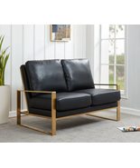 LeisureMod Jefferson Leather Contemporary Gold Frame Modern Living Room ... - $1,330.84