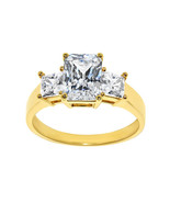 Solid Genuine 14k Yellow Gold 2ct Emerald Fine Cubic Zirconia Engagement... - $437.00+