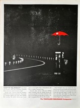 The Travelers Insurance COMPANY-Red Umbrella-Highway 1962 Vintage Print Ad - $8.79