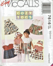 McCalls Sewing Pattern 7616 Dress Hat Purse Toddler Size 2-4 - $7.84