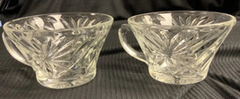 2 Vintage Anchor Hocking Starburst Punch Bowl Replacement Cups Clear Glass - £3.52 GBP