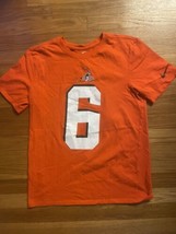 Baker Mayfield Cleveland Browns Nike Tee Size M Dri Fit NFL Orange - £10.89 GBP