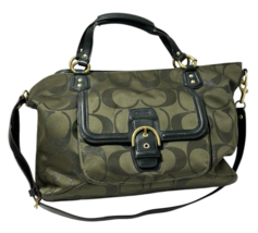 Authentic Coach Campbell Signature Olive Green Metallic Izzy Satchel F26241 - $102.60