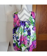 Womans Lane Bryant Sleeveless Floral Print Ruffled front top Size 16 - $23.06