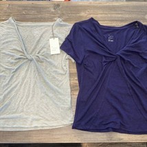 (2) Women&#39;s Short Sleeve V-Neck Linen T-Shirts - A New Day. Size Small. ... - £8.69 GBP