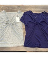 (2) Women&#39;s Short Sleeve V-Neck Linen T-Shirts - A New Day. Size Small. ... - £8.55 GBP