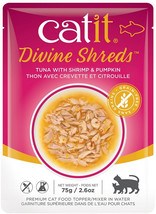 [Pack of 4] Catit Divine Shreds Tuna with Shrimp and Pumpkin 2.65 oz - £23.50 GBP