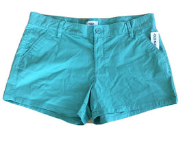 Old Navy Girls 16 Plus Green Adjustable Waist Chino Shorts Stretch NEW - £11.99 GBP