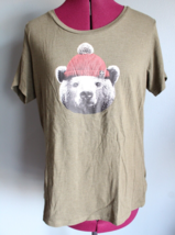 Columbia Women&#39;s Green Bear Head Short Sleeve Outdoor T-Shirt ~L~ RN 69724 - £8.30 GBP