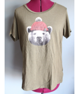 Columbia Women&#39;s Green Bear Head Short Sleeve Outdoor T-Shirt ~L~ RN 69724 - £8.16 GBP