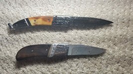 Two Damascus Linerlock Folding Knives - £95.25 GBP
