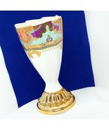 Vase Candle Holder Ceramic Metal Bottom Vintage Home Decor 9&quot;  - £27.72 GBP