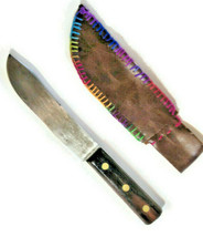 Handmade Full Tang Brass Pins Hunting Knife Fixed Blade w/Vinyl Sheath - £31.43 GBP
