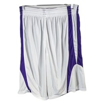 White and Purple Sports Athletic Team Shorts Mens Small Drawstring Long - £21.92 GBP