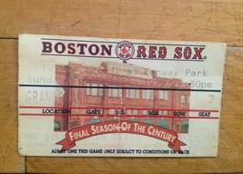1999 Boston Red Sox Ticket Stub  At Fenway Park - £14.78 GBP