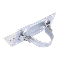 Chain Link Fence Adjustable 2-3/8 In. Galvanized Steel Wood-Adaptor Clamp - £8.32 GBP
