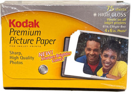Kodak Premium Picture Photo Paper 4 x 6 High Gloss 75 Sheets InkJet Prin... - £6.39 GBP