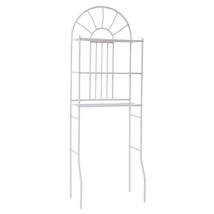 Over Toilet Bathroom Space Saving Storage Shelving Unit in White Metal F... - $139.99