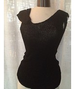 Gabriel S. Designer Women&#39;s Sweater Black Loose Knit Off Shoulder Size L... - £38.98 GBP