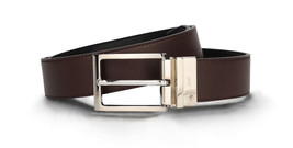 Mens dress reversible belt on vegan leather square silver buckle formal ... - £41.78 GBP