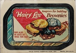  1974/ 6th S TOPPS WACKY sticker HAIRY LEE Toupees for balding Brownies - $35.76 MXN