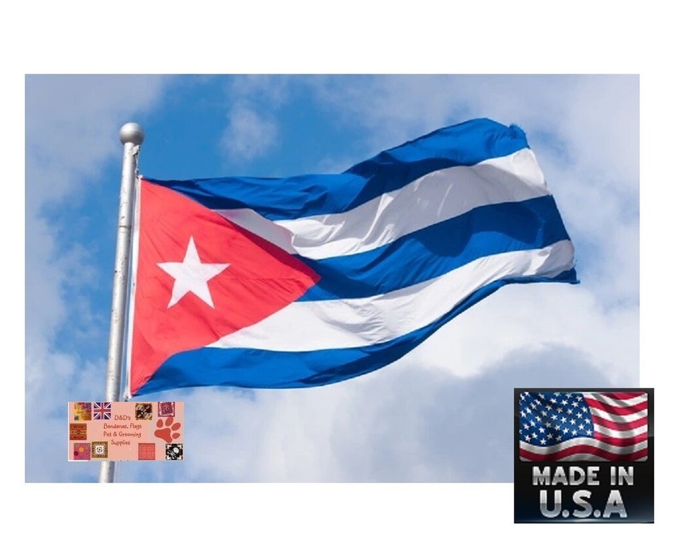 USA Made CUBA Flag BANDERA DE CUBAN 3x5 Foot Super-Poly Banner Cubano Cu... - $9.99