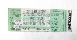 JAMES TAYLOR Unused MINT Concert Ticket RARE &#39;96 Cuthbert Amphitheater E... - £9.33 GBP