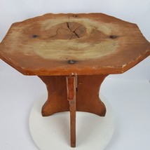 Vintage Antique Primitive Hand Crafted Small Wood Accent Table 17x15x11 - £46.85 GBP