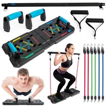 Blueclouds Push Up Board And Pilates Bar Kit - Color Coded Foldable Pushup Board - £58.18 GBP