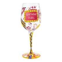 Lolita Birthday Girl Artisan Painted Wine Glass Gift, Multicolor, 1 Coun... - $16.71