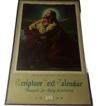 Vintage 1945 Scripture Text Calendar Christian Art original  5A - $21.84