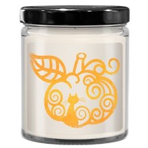 Azcatie Designs Candle About Fall Cat Pumpkin Outline in Orange for Halloween Th - £21.54 GBP