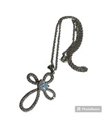 White Opal &amp; White Topaz Infinity Cross Necklace Sun - $109.04 CAD